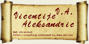 Vićentije Aleksandrić vizit kartica